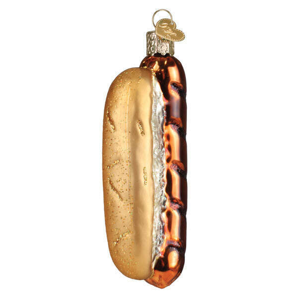 Old World Christmas Bratwurst Sandwich Blown Glass Ornament