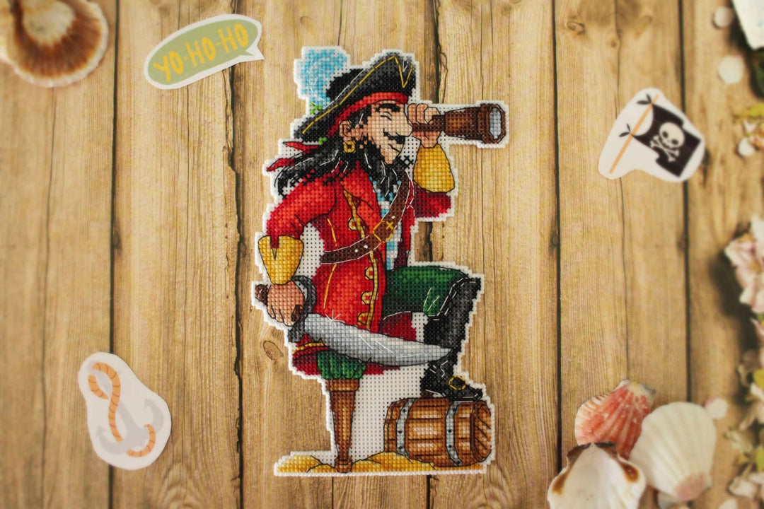 Brave Pirate SR-450 Plastic Canvas Counted Cross Stitch Kit