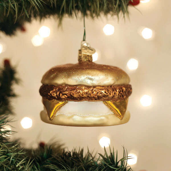 Old World Christmas Breakfast Sandwich Blown Glass Ornament