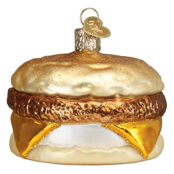 Old World Christmas Breakfast Sandwich Blown Glass Ornament