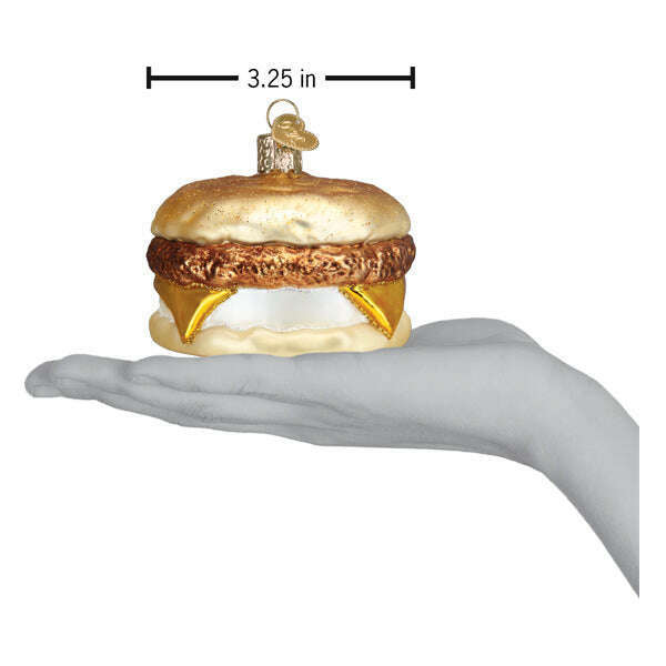 Old World Christmas Breakfast Sandwich Blown Glass Ornament