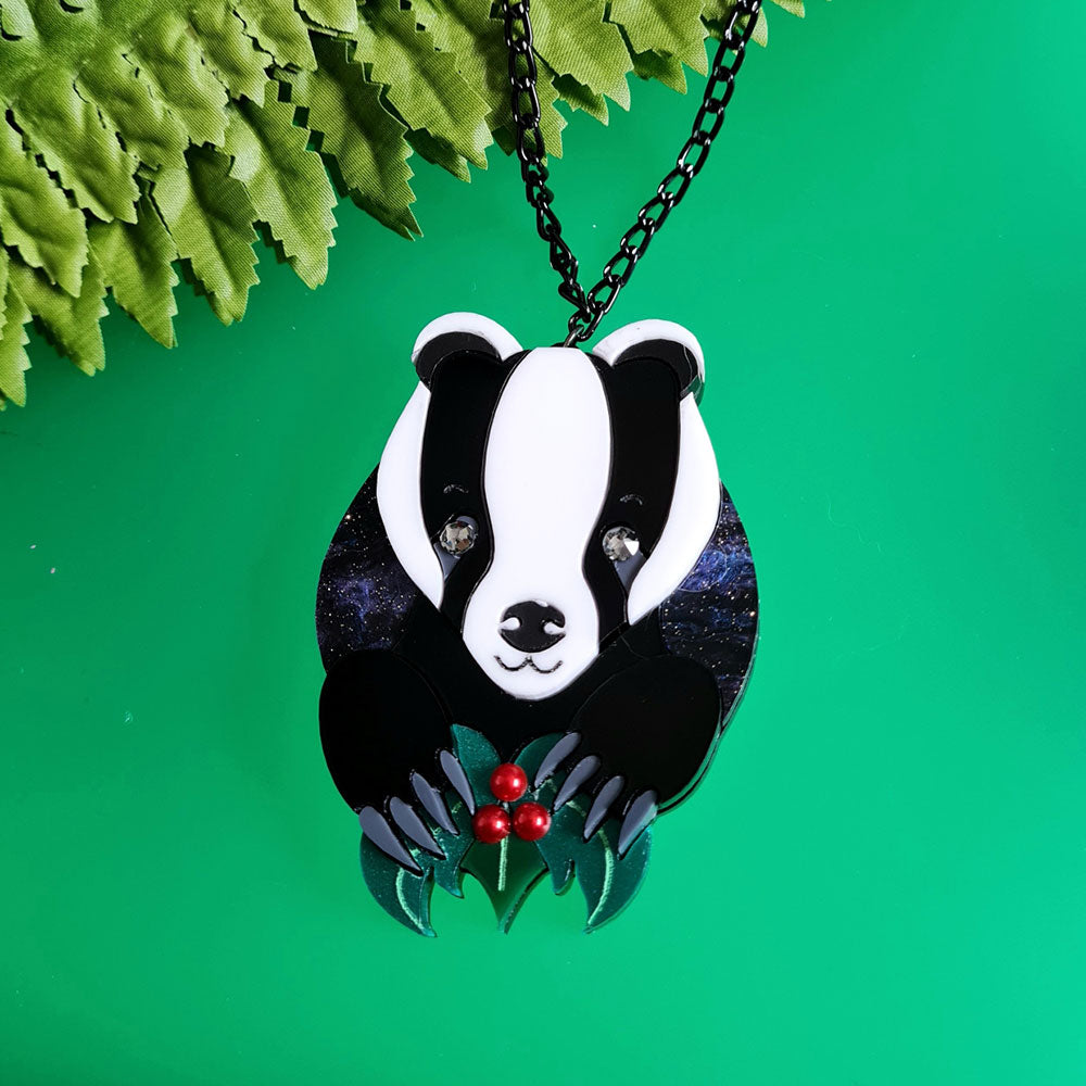 Brian The Badger Necklace by Cherryloco Jewellery 2