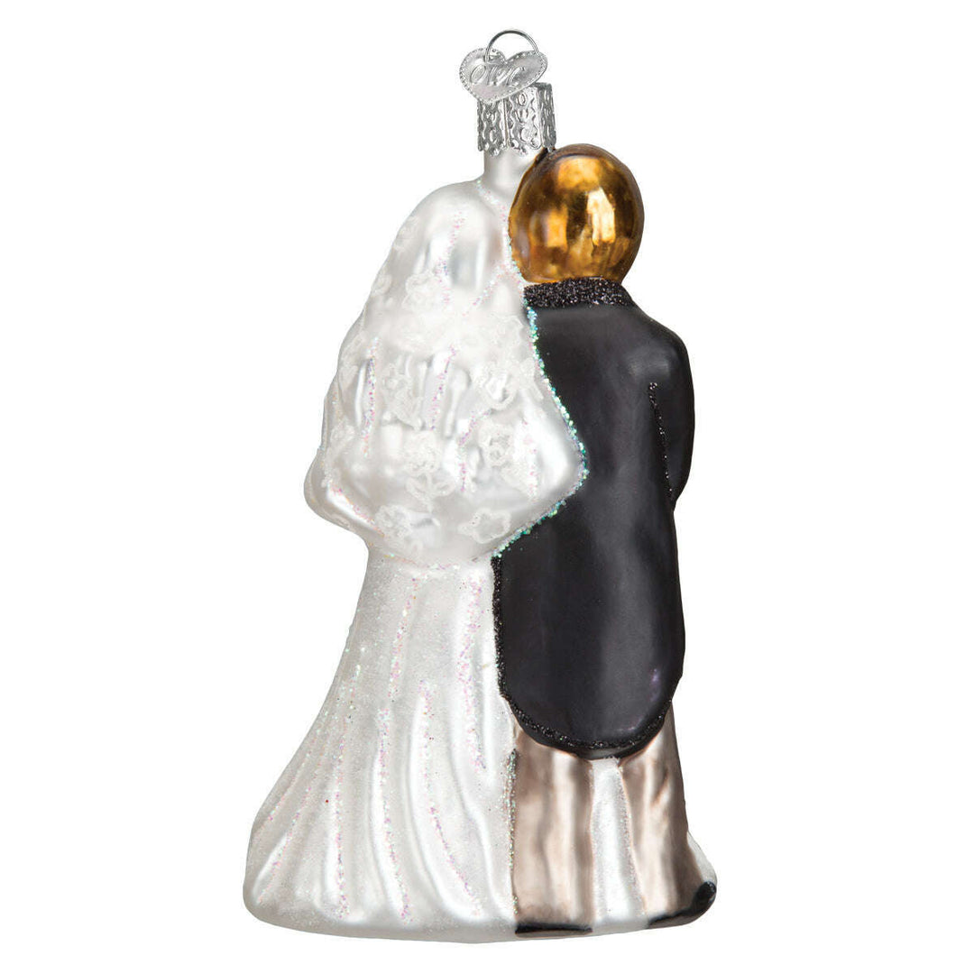 Old World Christmas Bridal Couple Blown Glass Ornament