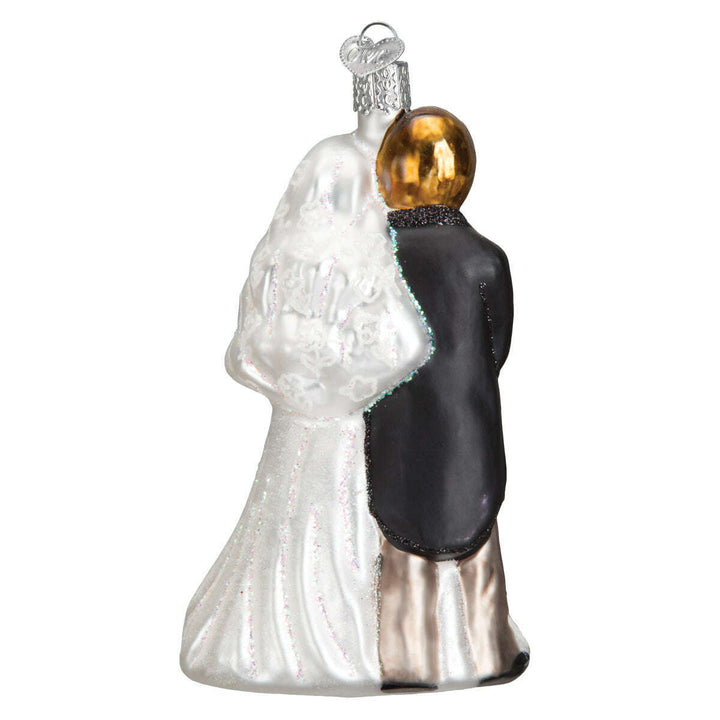 Old World Christmas Bridal Couple Blown Glass Ornament