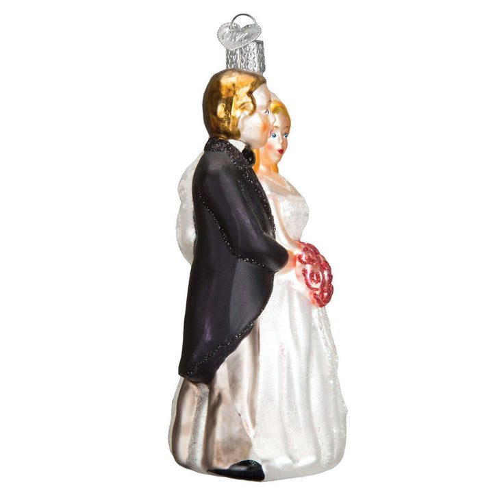 Old World Christmas Bridal Couple Blown Glass Ornament