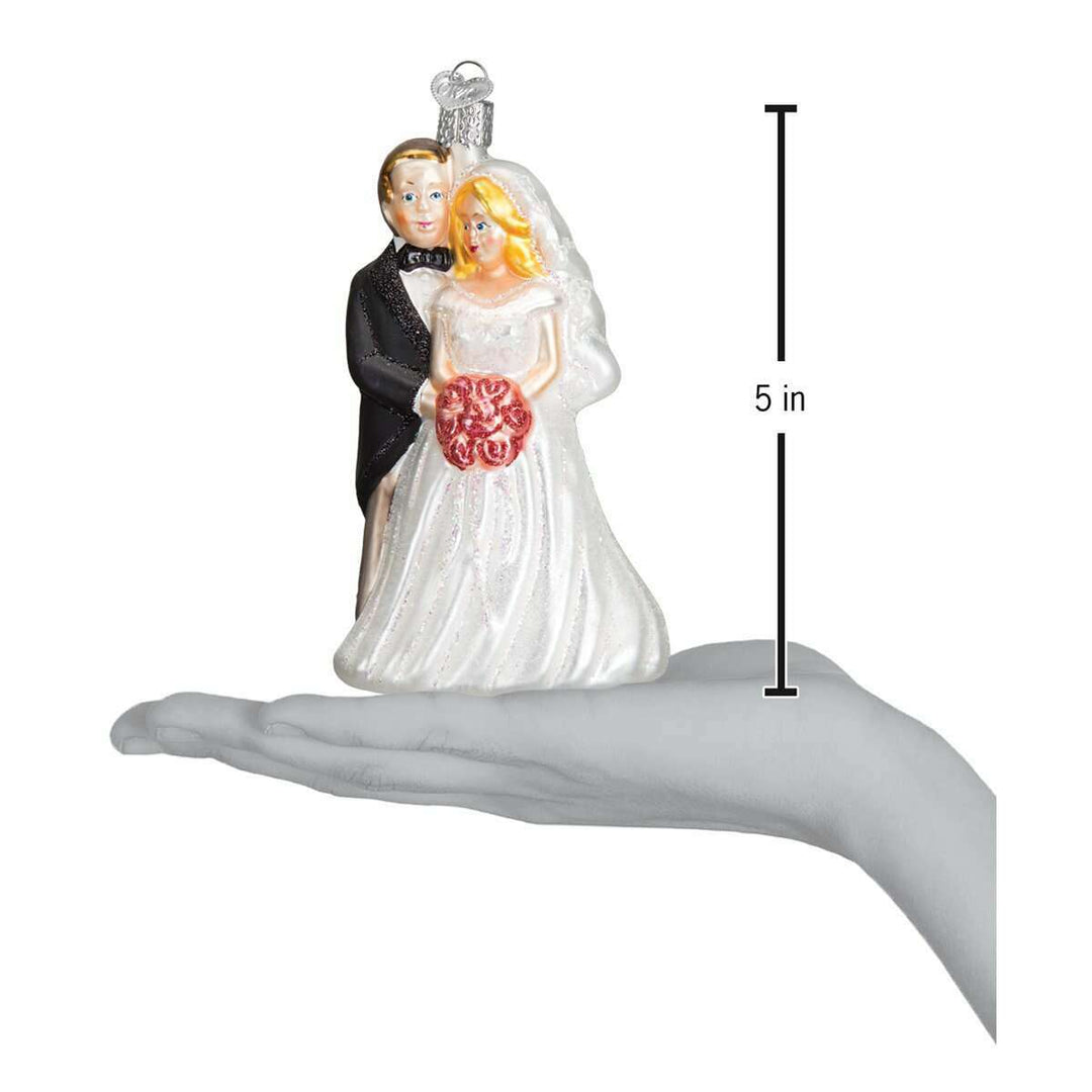 Old World Christmas Bridal Couple Blown Glass Ornament