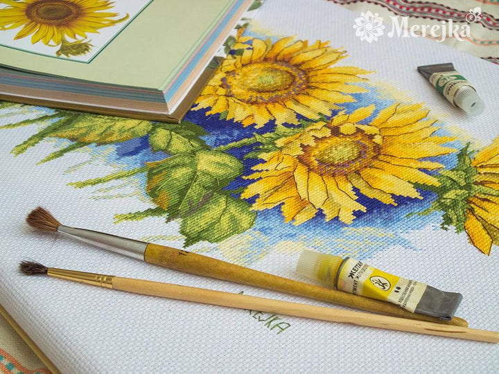 Bright Sunflowers K-125 Counted Cross-Stitch Kit