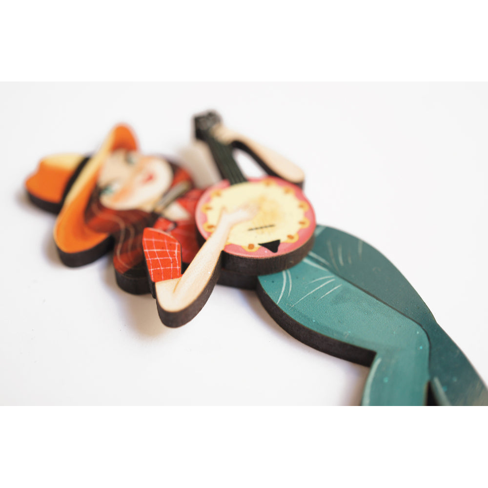 Girl playing the banjo Brooch by Laliblue 1