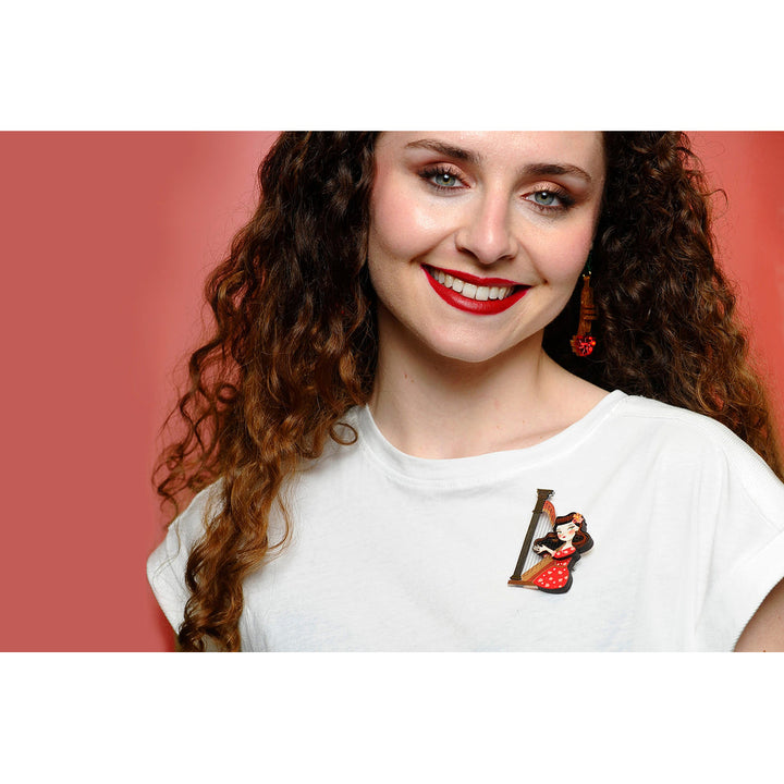 Girl playing the harp Brooch by Laliblue 4