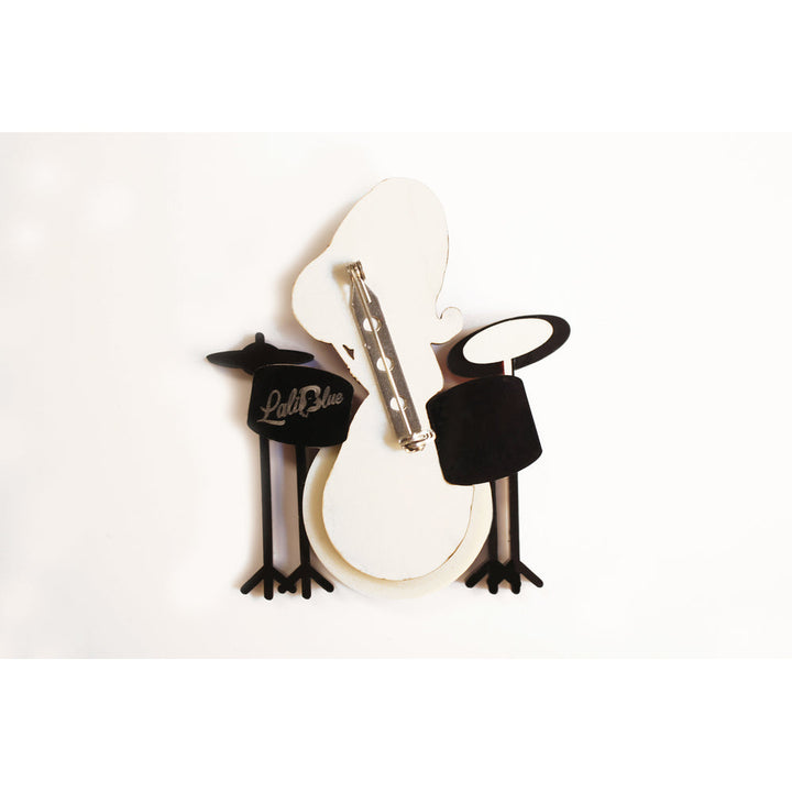 Girl playing drums brooch by Laliblue 2