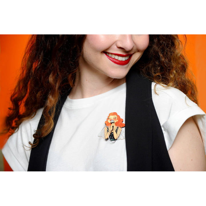 Singer with Microphone Brooch by Laliblue 3