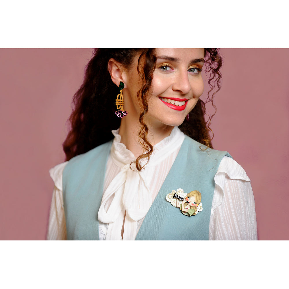 Girl playing the clarinet Brooch by Laliblue 3