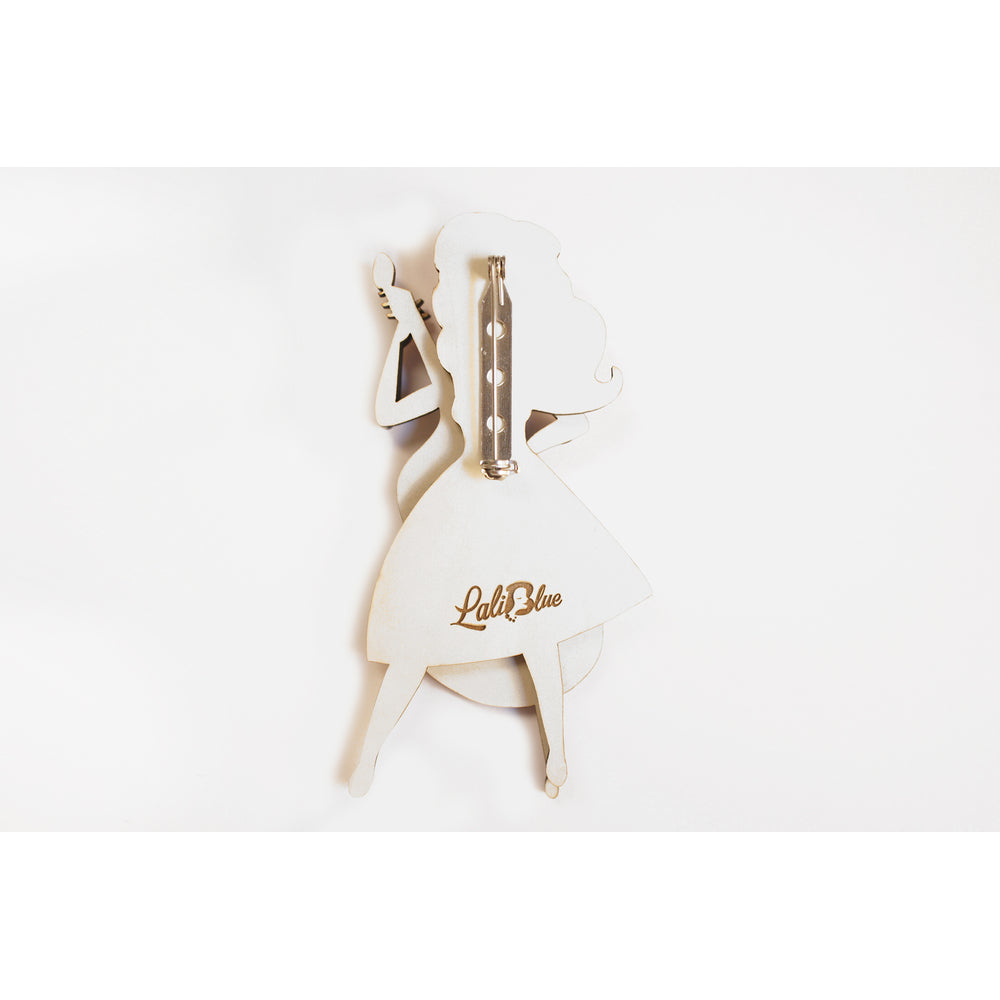 Girl playing the double bass Brooch by Laliblue 3