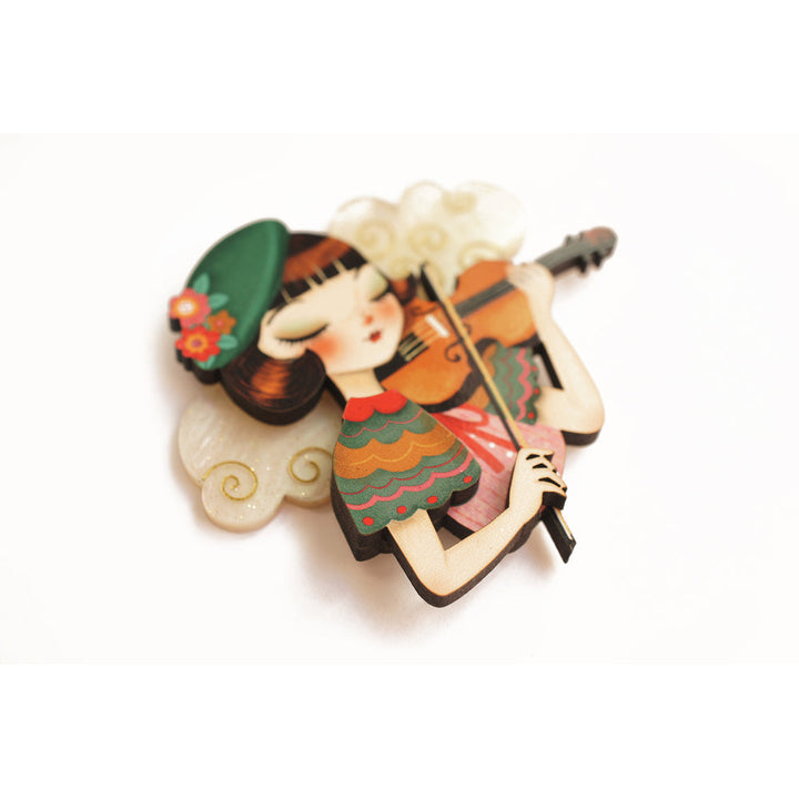 Girl playing the violin Brooch by Laliblue 1