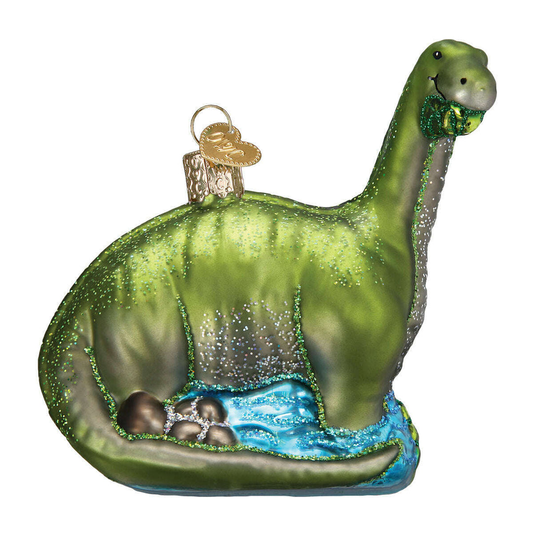 Old World Christmas Brontosaurus Blown Glass Ornament