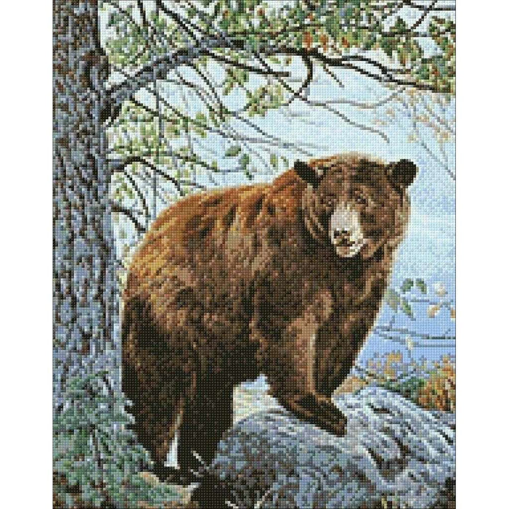 Brown Bear WD083 14.9 x 18.9 inches Wizardi Diamond Painting Kit