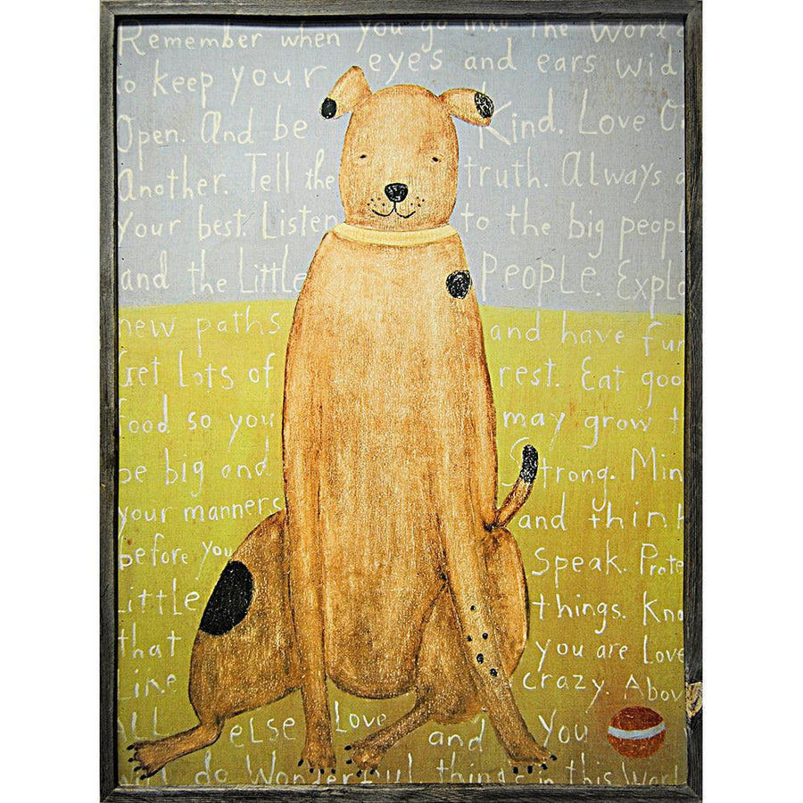"Brown Boy Dog" Grey Wood Art Print - Quirks!