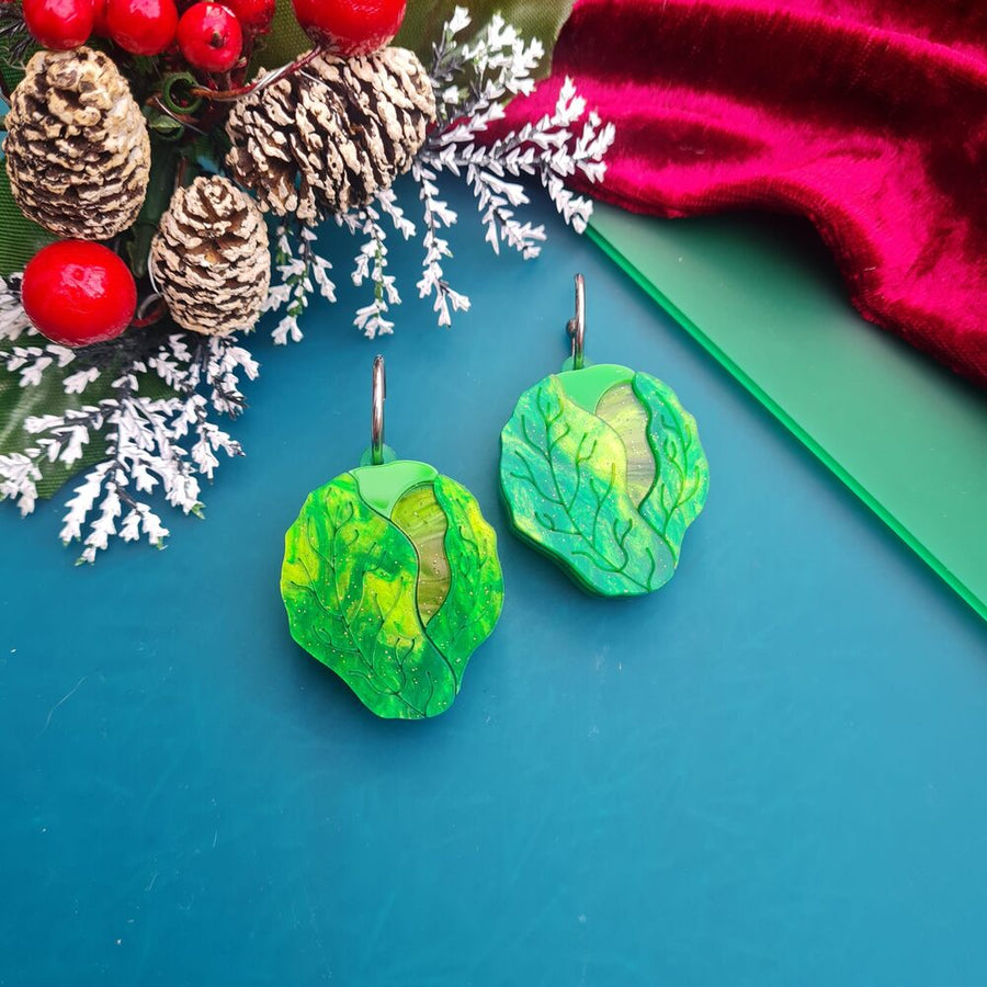 Brussels Sprout Small Earrings by Cherryloco Jewellery