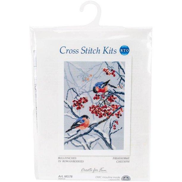 Bullfinches in Rowanberries M578 Counted Cross Stitch Kit