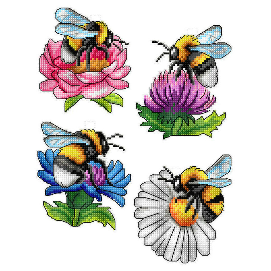 Bumblebees 177CS Counted cross stitch kit with plastic canvas