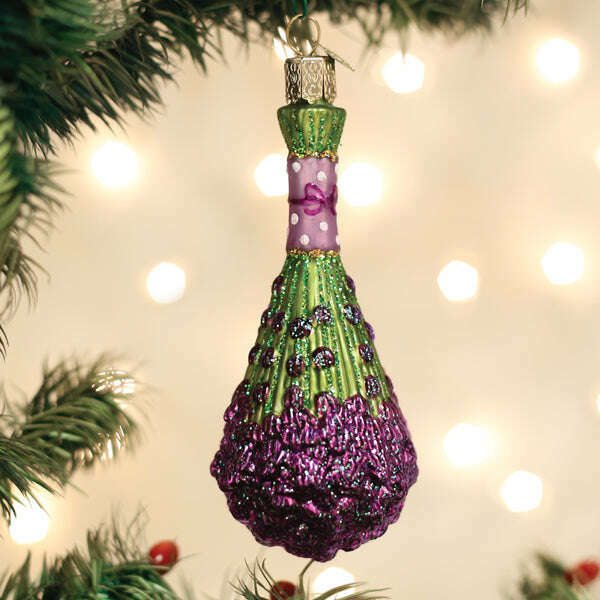 Old World Christmas Bunch of Lavender Blown Glass Ornament