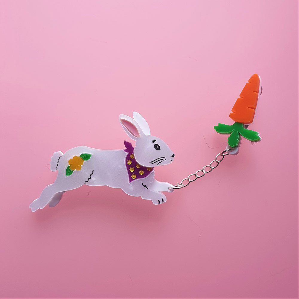 Bunny And Carrot Brooch by Cherryloco Jewellery 2