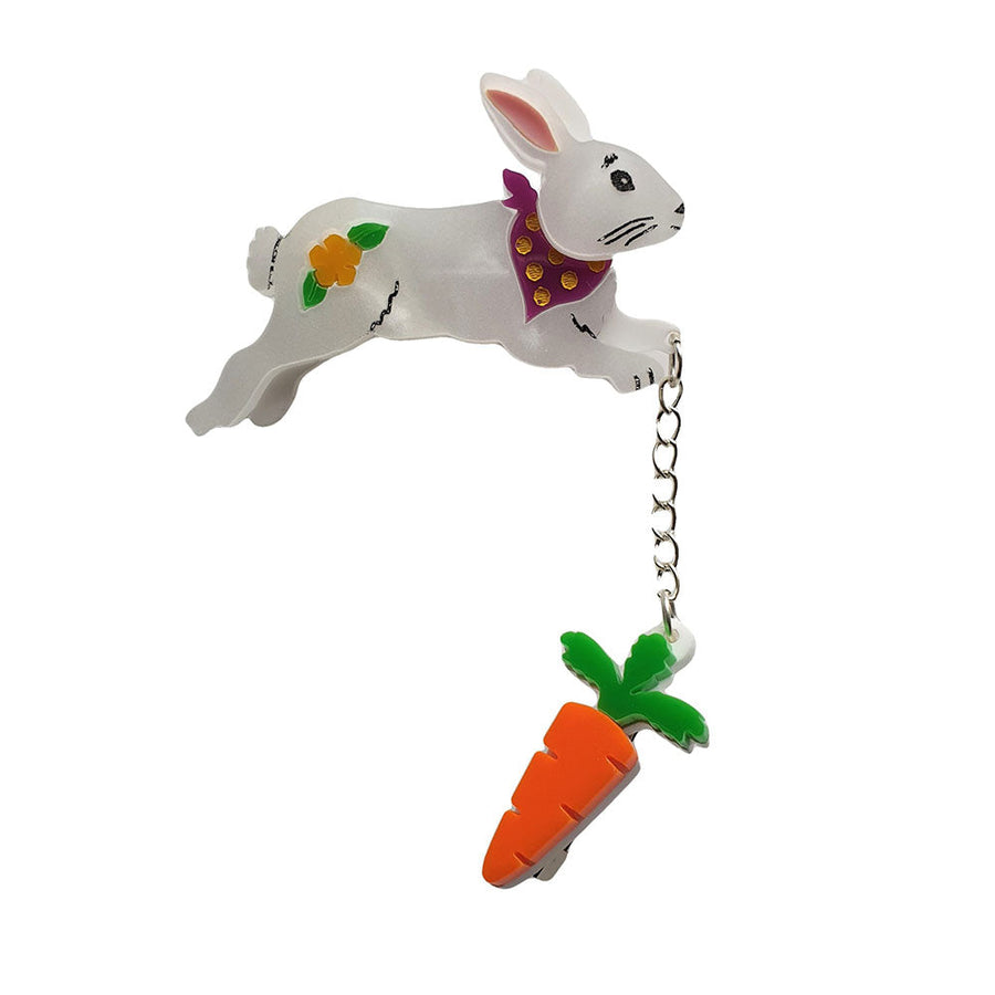 Bunny And Carrot Brooch by Cherryloco Jewellery 1