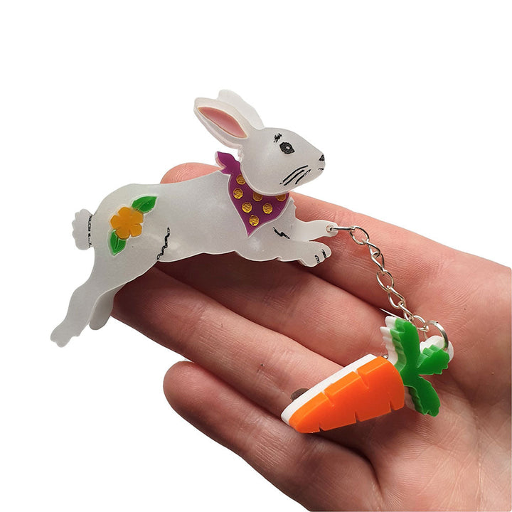 Bunny And Carrot Brooch by Cherryloco Jewellery 4