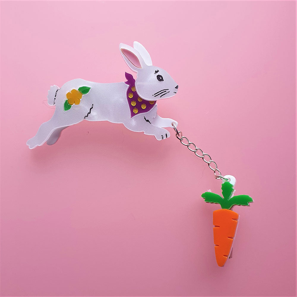 Bunny And Carrot Brooch by Cherryloco Jewellery 3