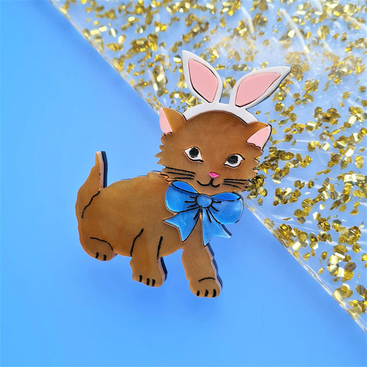 Bunny Kitten Brooch by Cherryloco Jewellery 4