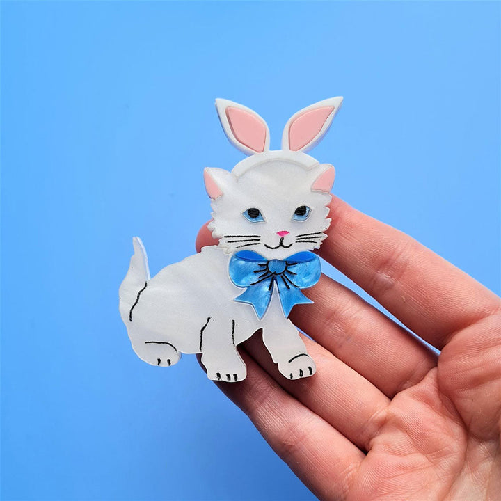 Bunny Kitten Brooch by Cherryloco Jewellery 5