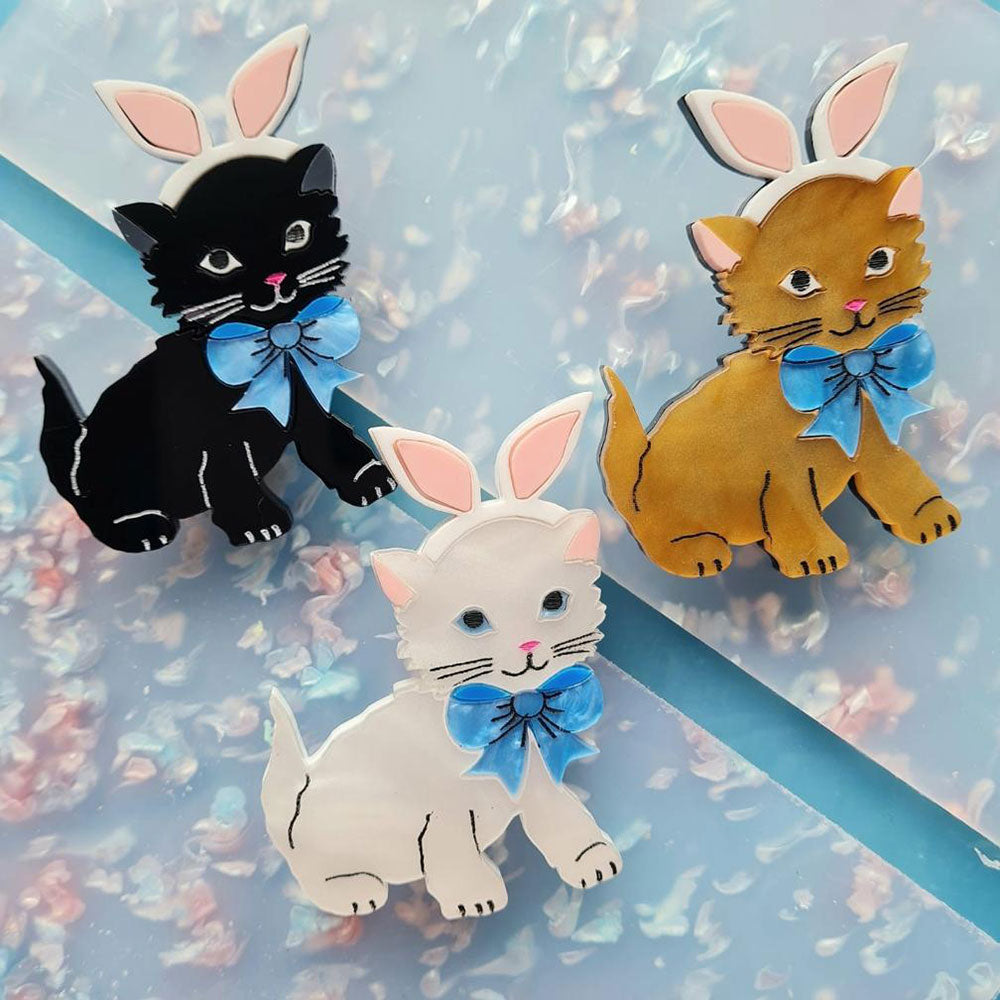 Bunny Kitten Brooch by Cherryloco Jewellery 2
