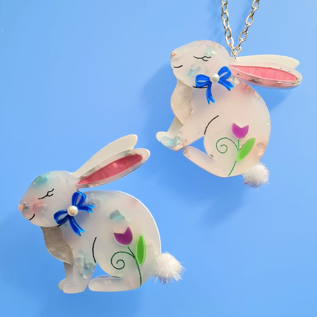 Spring Bunny Brooch or Necklace