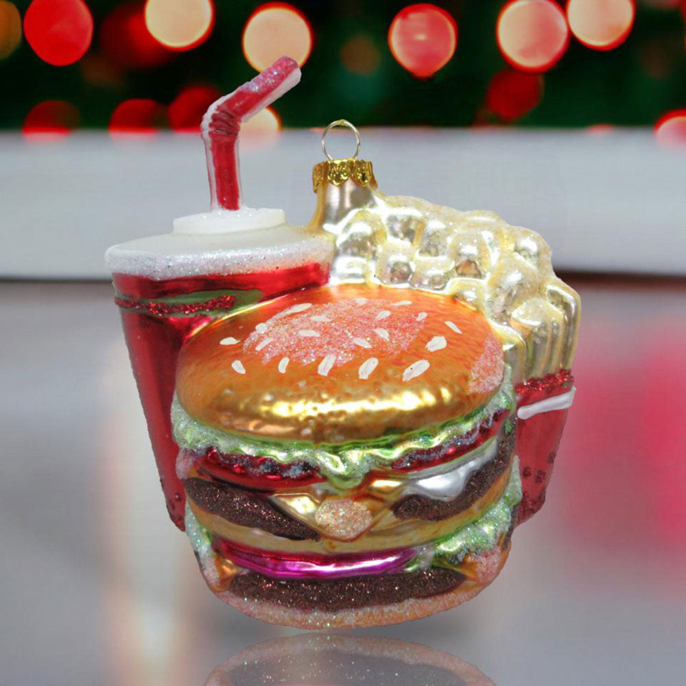 Burger w/ Fries Ornament Min/6 by December Diamonds 