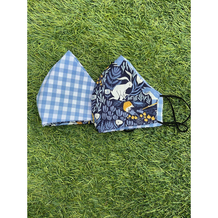 Busy Bees/Blue Gingham Mask