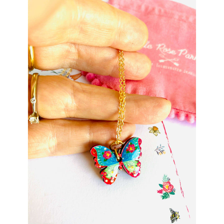 Butterfly Necklace on Gold Chain by Rosie Rose Parker