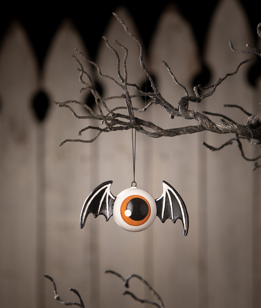 Orange Eyeball Bat Ornament by Bethany Lowe Designs, halloween decor