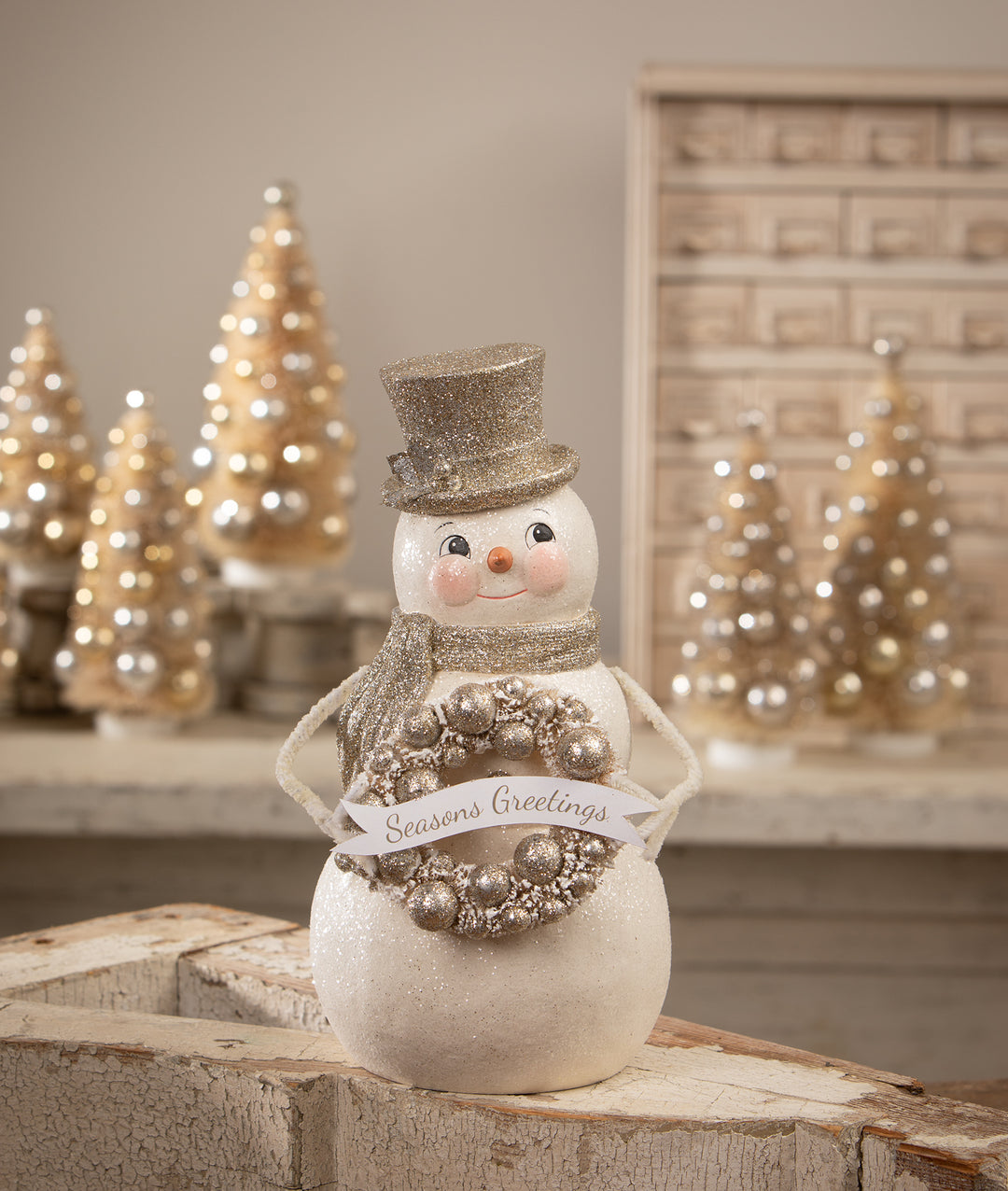 Seasons Greetings Snowman by Bethany Lowe Designs, christmas decor