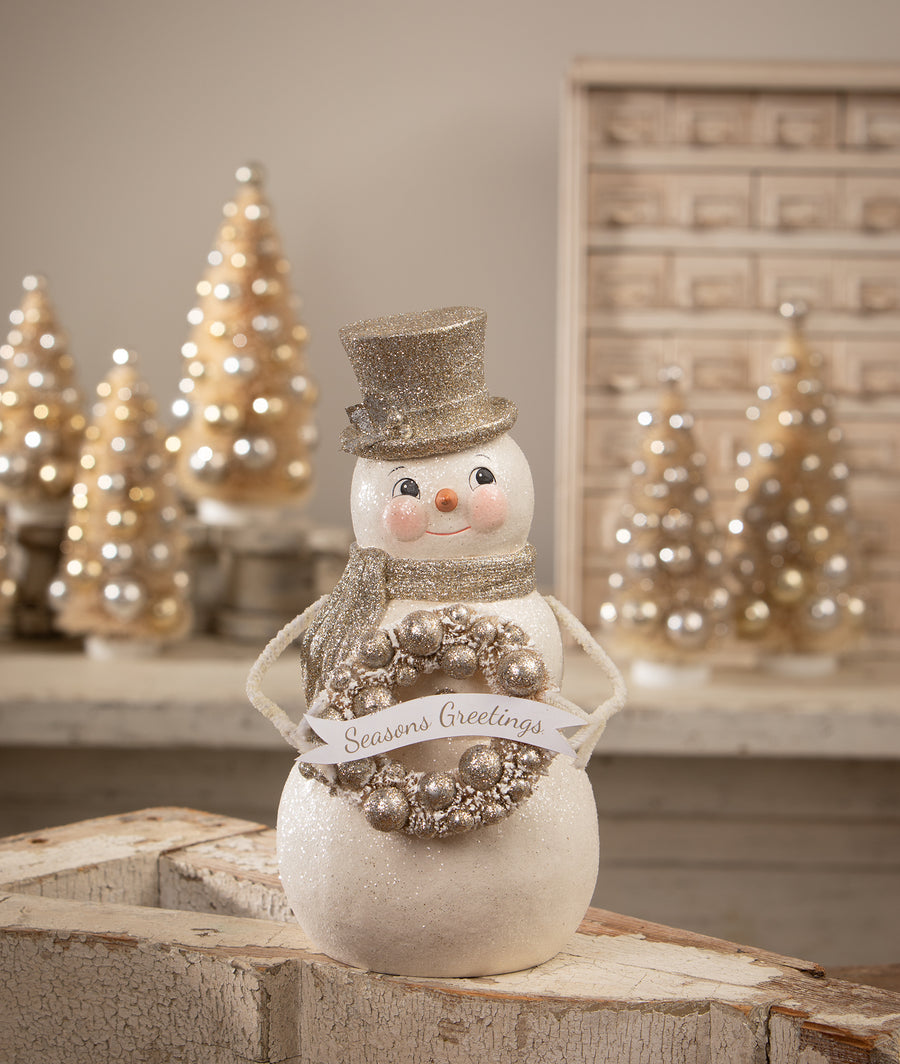 Seasons Greetings Snowman by Bethany Lowe Designs, christmas decor