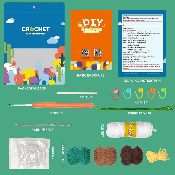 Cactus with Flowers. Potted Plant Amigurumi DIY Crochet Kit Wizardi F07N8-M18