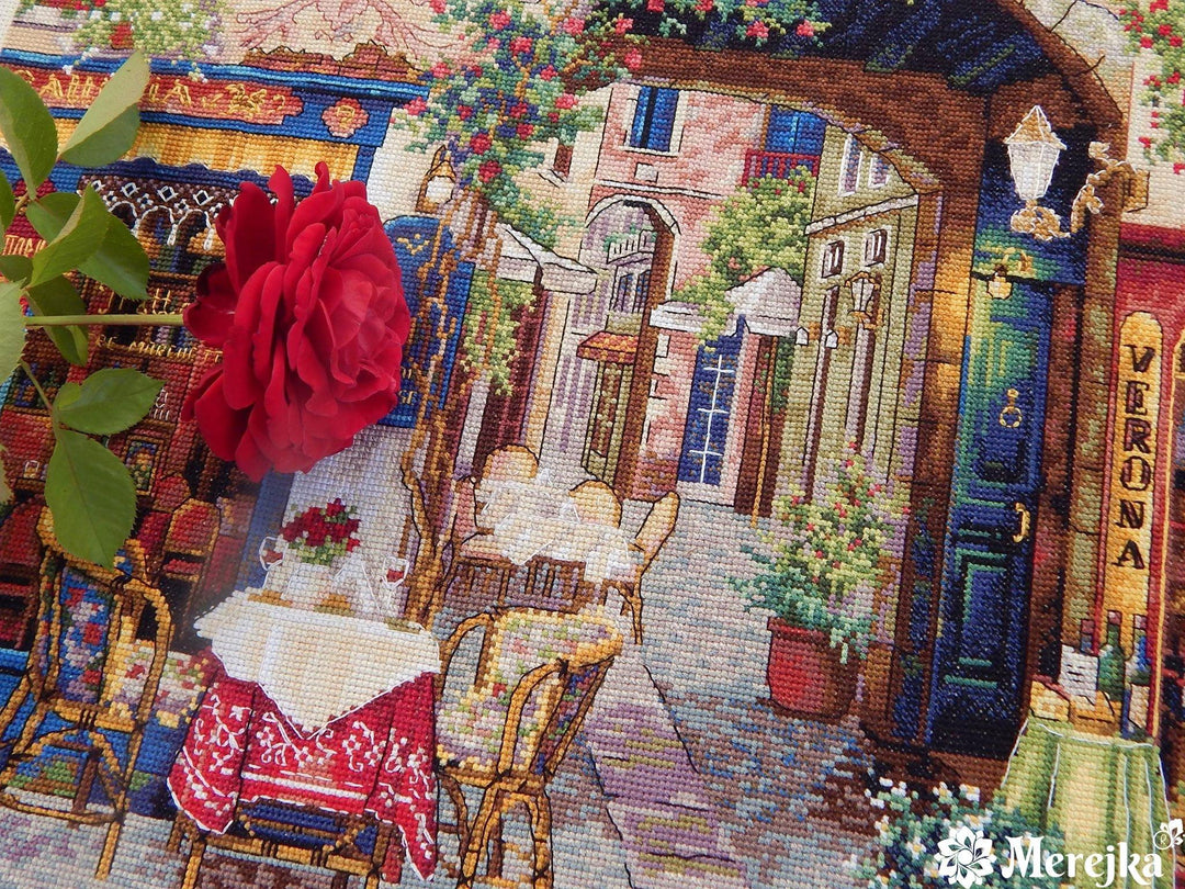Cafe in Verona K-161 Counted Cross-Stitch Kit