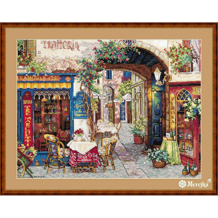 Cafe in Verona K-161 Counted Cross-Stitch Kit