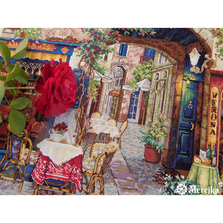 Cafe in Verona K-161 Counted Cross-Stitch Kit