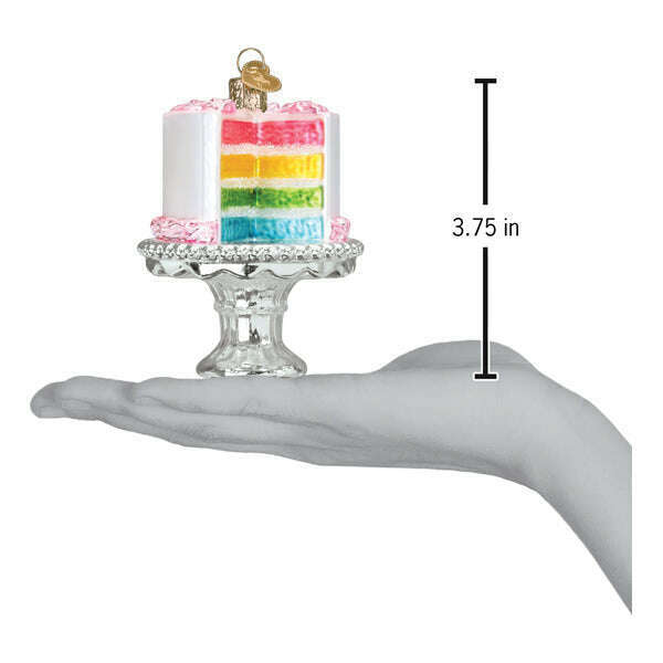 Old World Christmas Cake on Stand Blown Glass Ornament