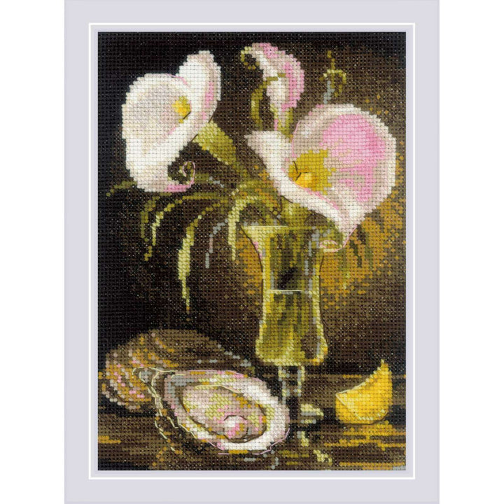 Calla Lilies and Oyster  R2267 Counted Cross Stitch Kit