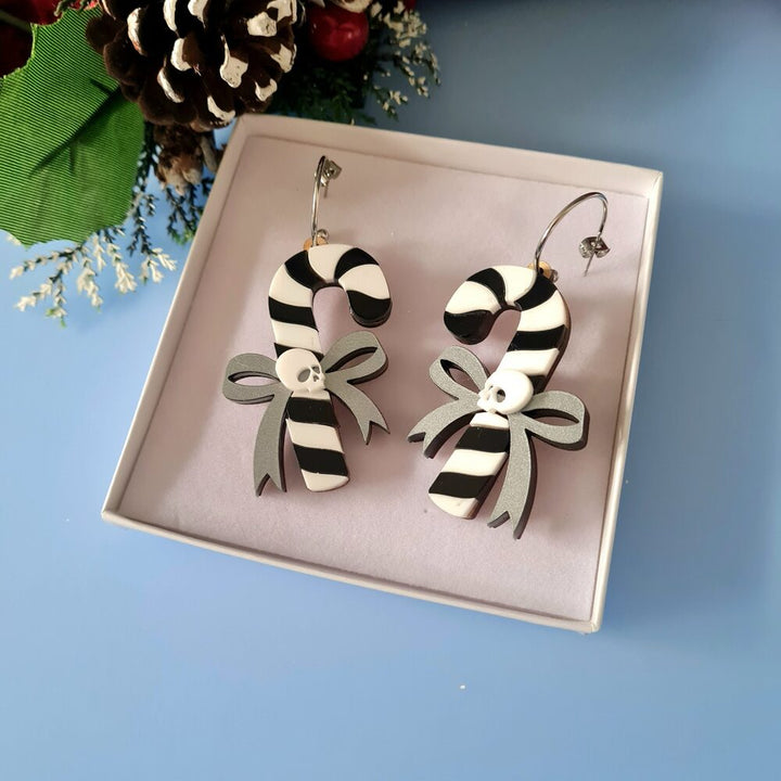 Candy Cane Festive Dangle Earrings by Cherryloco Jewellery 4