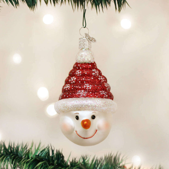Old World Christmas Candy Coil Snowman Blown Glass Ornament