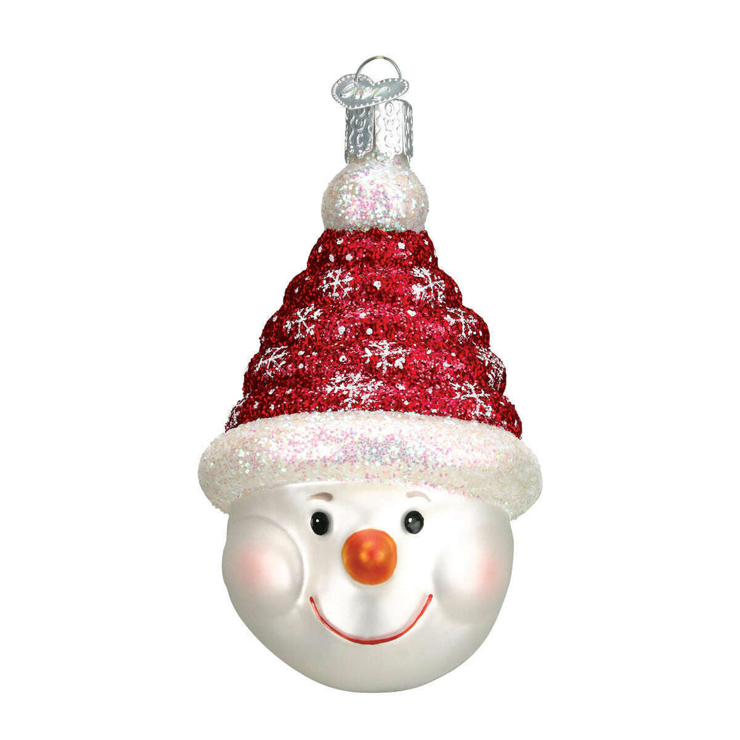 Old World Christmas Candy Coil Snowman Blown Glass Ornament