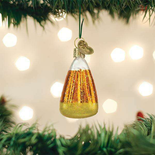 Old World Christmas Candy Corn Blown Glass Ornament