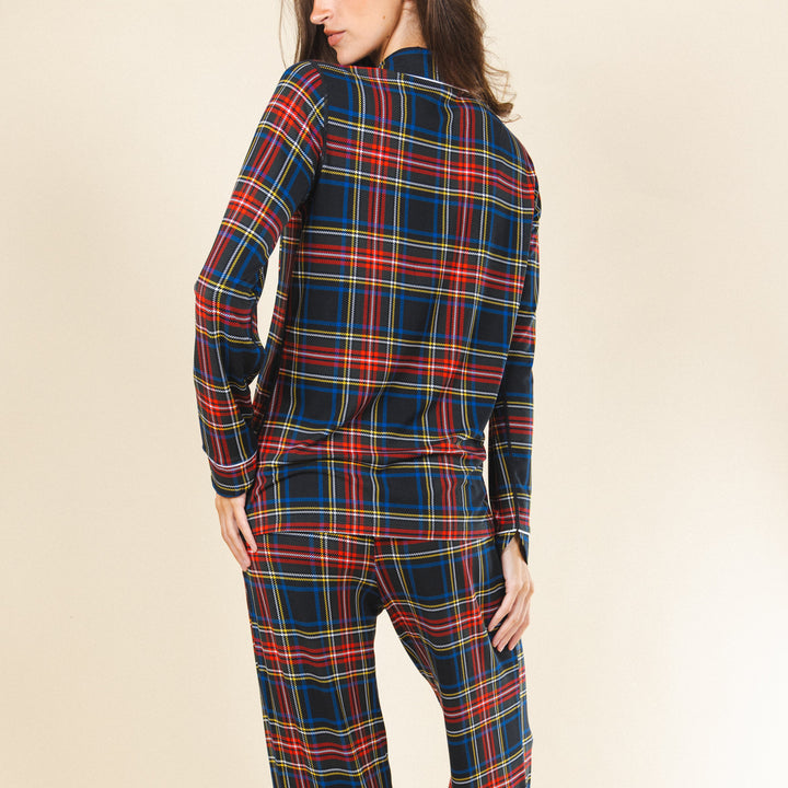 The Cappuccino | Holiday Tartan Plaid SleepDeep™ Women’s Long Sleeve Pajama Set